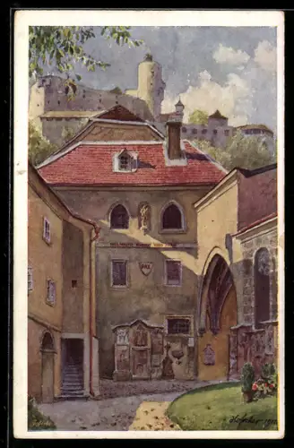 Künstler-AK E.F. Hofecker: Salzburg, Kirche am Nonnberg