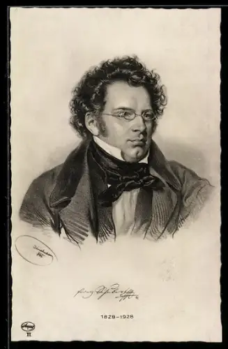 AK Franz Schubert, 1828-1928, Komponist