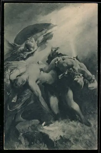 AK Szene aus der Nibelungen Sage, Siegfried und Hunding