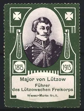 Reklamemarke 1813-1913, Major von Lützow, Führer des Lützowschen Freikorps
