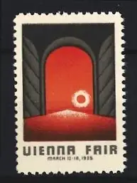 Reklamemarke Wien, Vienna Fair, March 12-18, 1933, Torbogen und Sonne