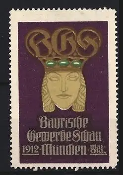 Reklamemarke München, Bayrische Gewerbeschau 1912, Krone