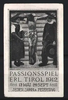 Reklamemarke Erl / Tirol, Passionsspiel 1912, Kreuzigungsszene
