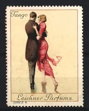 Reklamemarke Leichner Parfums, Tanzendes Paar