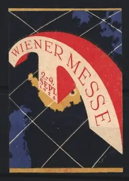 Reklamemarke Wien, Wiener Messe 2.-9. Sept. 1926, Weltkarte und Banner