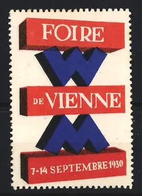Reklamemarke Wien, Foire de Vienne 1930, Messe-Symbol