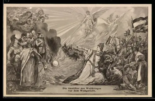 AK Die Anstifter des Weltkrieges vor dem Weltgericht, Zar Nikolaus II. von Russland