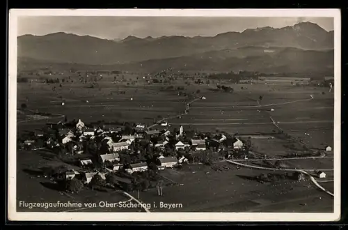 AK Ober-Söchering i. Bayern, Flugzeugaufnahme des Ortes