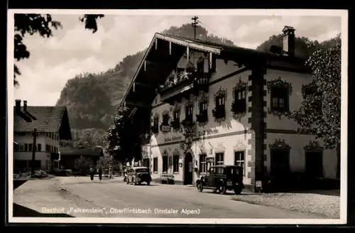 AK Oberflintsbach /Inntaler Alpen, Gasthof Falkenstein, Inh. B. u. E. Schwaiger