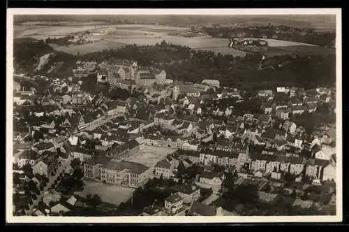 AK Colditz /Sa., Flugzeugaufnahme des Ortes