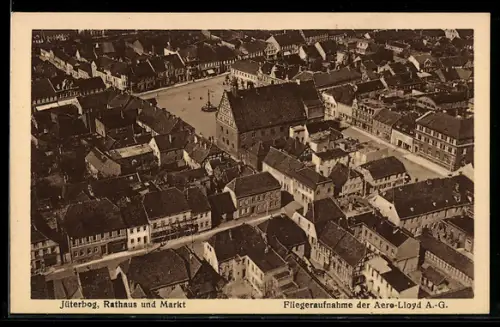 AK Jüterbog, Rathaus und Markt vom Flugzeug aus