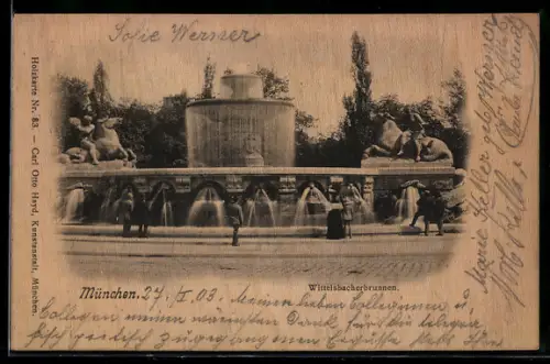 Holz-AK München, Wittelsbacherbrunnen