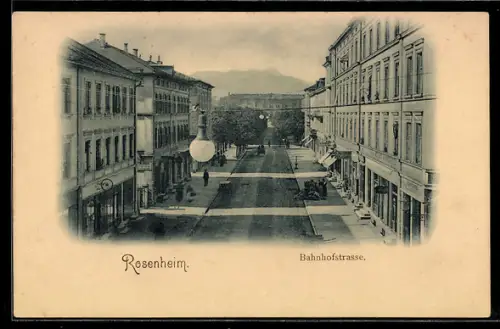 AK Rosenheim, Blick in die Bahnhofstrasse