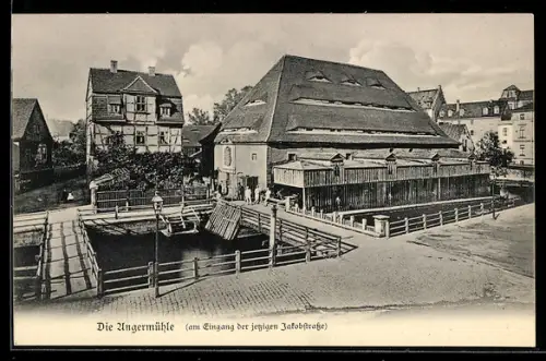 AK Leipzig, Angermühle am Eingang der jetzigen Jakobstrasse