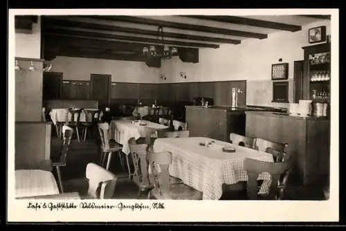 AK Gangkofen /Ndb., Cafe & Gaststätte Wildmaier, Innenansicht