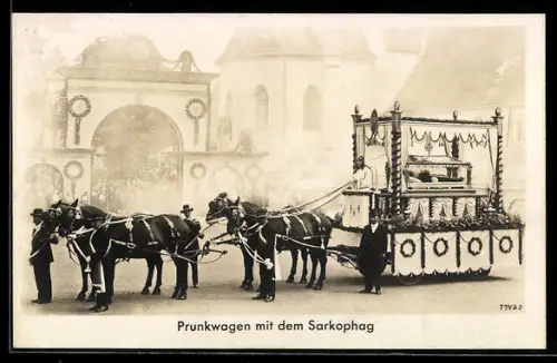 AK Altötting, Prozessios-Prunkwagen mit dem Sarkophag