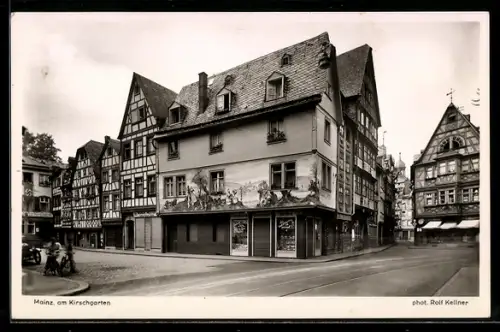 AK Mainz, Kirschgarten, Fachwerkhäuser