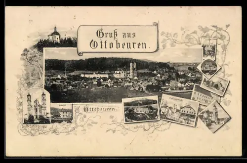 AK Ottobeuren, Amtsgebäude, Krankenhaus, Bahnhof