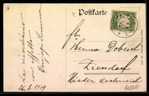 AK Rosenheim, Münchener Strasse mit Geschäften