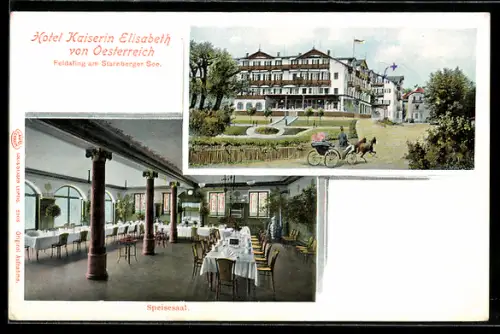 AK Feldafing am Starnberger See, Hotel Kaiserin Elisabeth von Oesterreich, Inneres Speisesaal