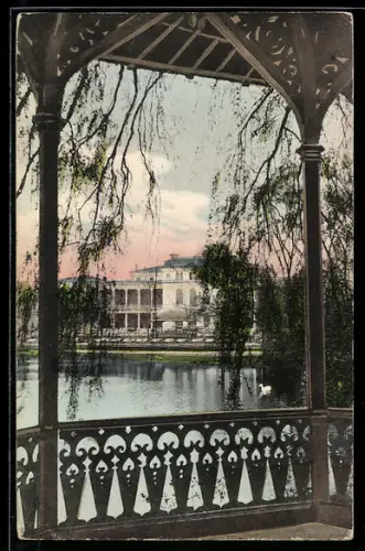 AK Frankfurt a. M., Zoologischer Garten, Gesellschaftshaus aus dem Weihertempel