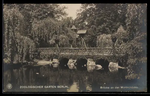 AK Berlin, Zoologischer Garten, Brücke an der Waldschänke