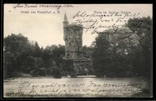 AK Frankfurt a. M., Zoologischer Garten, Turm