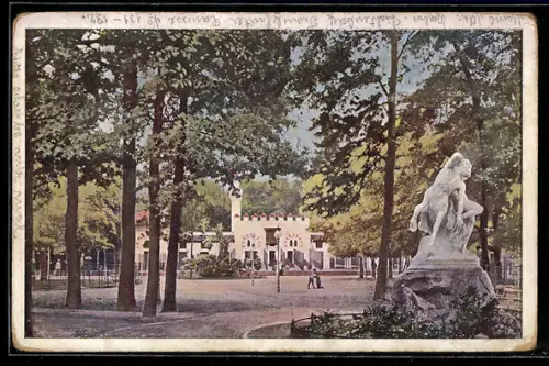 AK Berlin, Partie mit Kentaurenstatue im Zoologischer Garten