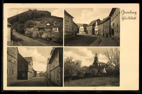 AK Geraberg /Thür. Wald, Ortspartien, Strassenpartien, Kirche