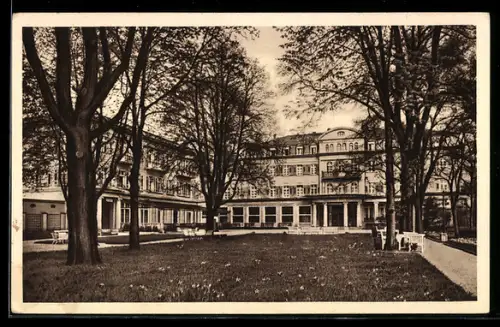 AK Heidelberg, Hotel Europäischer Hof, Besitzer Fritz Gabler, Gartenansicht