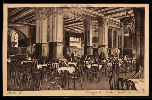 AK Berlin-Kreuzberg, Hotel Excelsior C. Elschner, Konzert-Café, unterer Teil