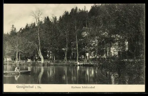 AK Georgenthal i. Th., Kurhaus Schützenhof, Bootspartie