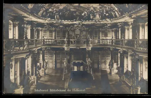 AK Schussenried, Bibliothekssaal der Heilanstalt