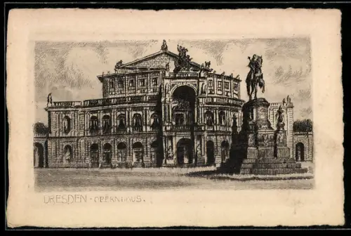 Künstler-AK Dresden, Opernhaus