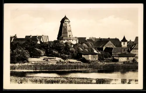 AK Röbel /Müritz, Jugendherberge vom Wasser aus