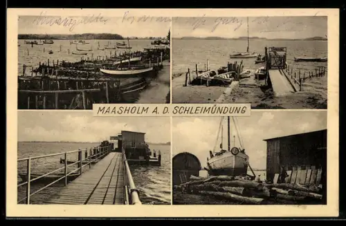 AK Maasholm a. d. Schleimündung, Hafen, Boote u. Steg