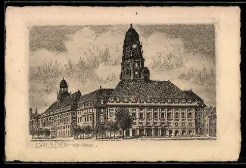 Künstler-AK Dresden, Rathaus