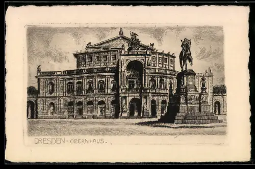 Künstler-AK Dresden, Opernhaus