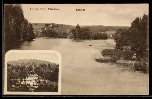 AK Ebni /Ebnisee, Bootsfahrt, Gasthaus am See