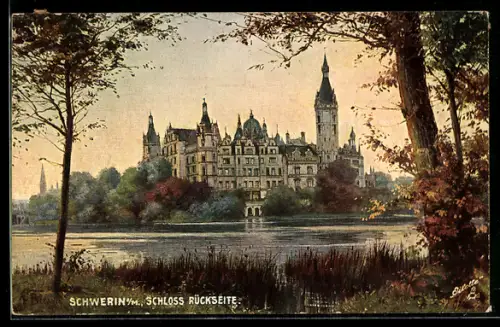 AK Schwerin i. M., Schloss, Rückseite