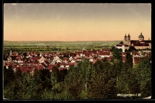 AK Weingarten i. W., Stadtansicht, Basilika