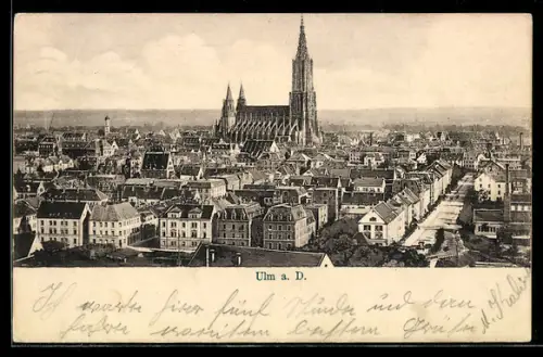 AK Ulm a. D., Münster, Stadtpanorama