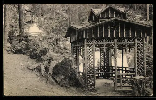 AK Triberg, Partie am Wasserfall