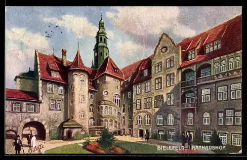 Künstler-AK Bielefeld, Rathaushof