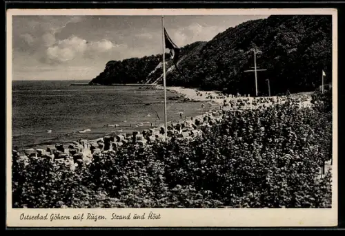 AK Göhren auf Rügen, Strand und Hövt, 