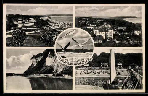 AK Göhren a. Rg., Strand, Steilküste, Ortsansichten, 