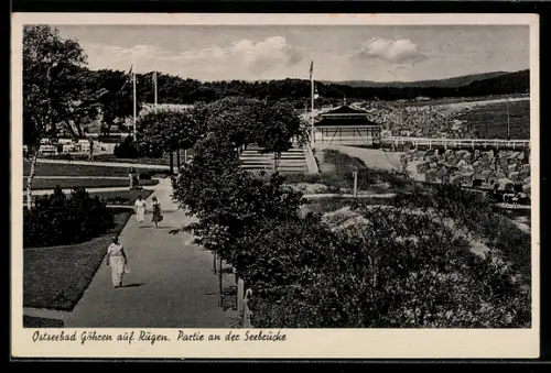 AK Göhren auf Rügen, Partie an der Seebrücke