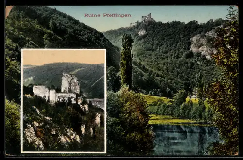 AK Pfeffingen, Ruine Pfeffingen, Burgruine, Landschaft