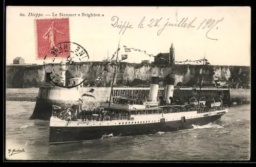 AK Dieppe, Le Steamer Brighton