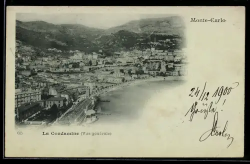 AK Monte-Carlo, La Condamine, Vue générale